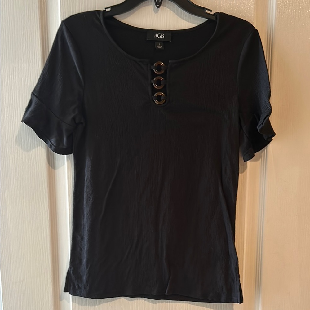 AGB Black Short Sleeve Top
